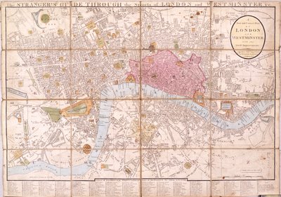 Kaart van Londen, 1823 door Unbekannt