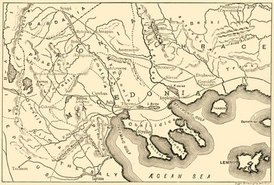 Kaart van Macedonië en de aangrenzende districten, 1890 door Unbekannt