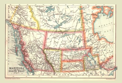 Kaart van Manitoba en het Noordwesten, 1902 door Unbekannt