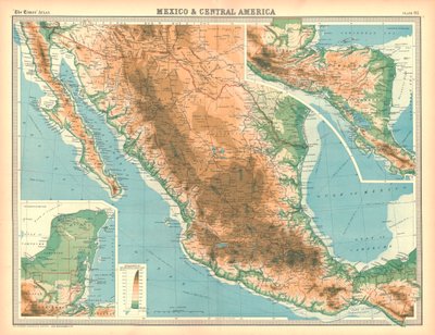Kaart van Mexico en Midden-Amerika door Unbekannt