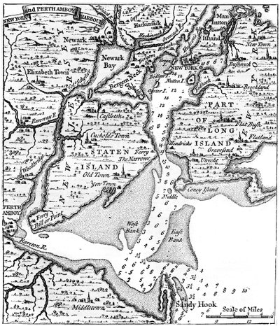 Kaart van New York rond het midden van de 18e eeuw, c1880 door Unbekannt