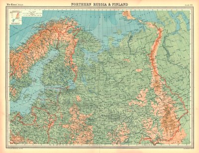 Kaart van Noord-Rusland en Finland door Unbekannt