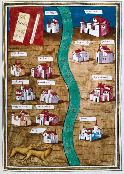 Kaart van Palestina (miniatuur) door Unbekannt