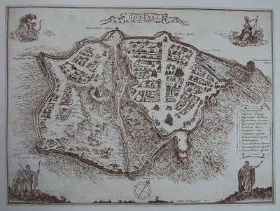 Kaart van Poltava in het begin van de 18e eeuw door Unbekannt