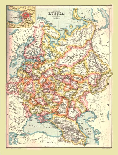 Kaart van Rusland, 1902 door Unbekannt