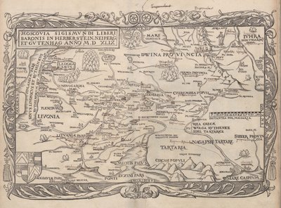 Kaart van Rusland Uit: Rerum Moscoviticarum commentarii.., 1556 door Unbekannt