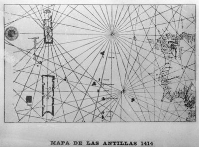 Kaart van de Antillen, 1414 1919 door Unbekannt