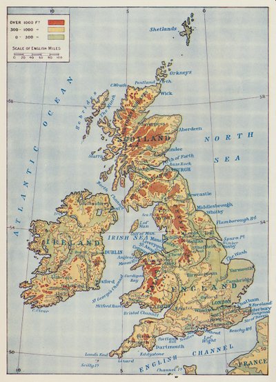 Kaart van de Britse Eilanden, 1910 door Unbekannt