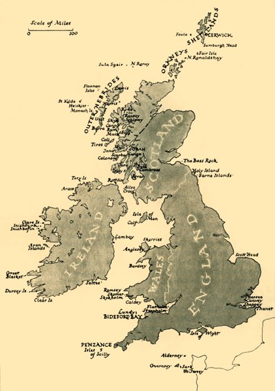 Kaart van de Britse eilanden, 1946 door Unbekannt