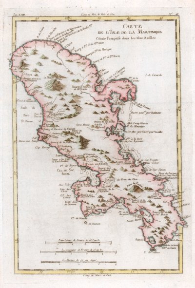Kaart van het Caribische eiland Martinique, c. 1783 door Unbekannt