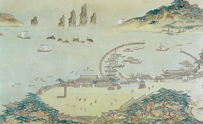 Kaart van de Choryang Waegwan en zijn omgeving in Busan tijdens de Joseon..., 19e eeuw door Unbekannt