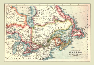 Kaart van het Dominion van Canada, Oostelijke Provincies, 1902 door Unbekannt