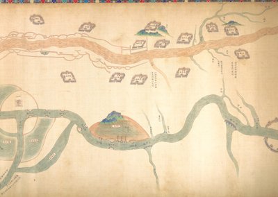 Kaart van het Grote Kanaal van Beijing naar de Yangzi-rivier door Unbekannt