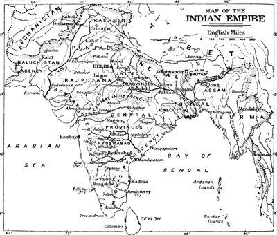 Kaart van het Indiase Rijk, ca. 1912 door Unbekannt