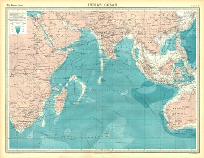 Kaart van de Indische Oceaan door Unbekannt