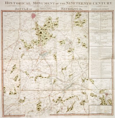 Kaart van de Waterloo-campagne, 1815, Walmer Castle, Kent door Unbekannt
