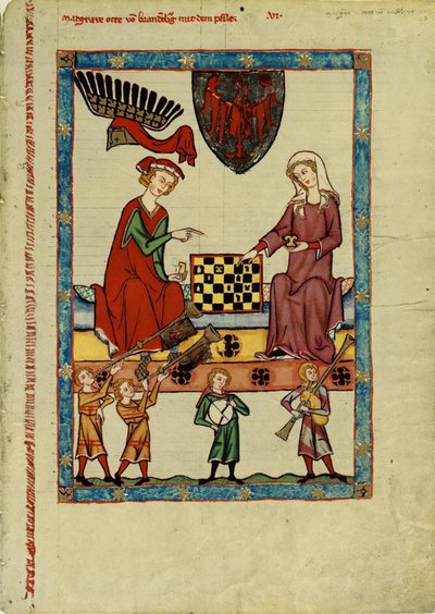 Markgraaf Otto IV van Brandenburg speelt schaak uit de Codex Manesse door Unbekannt