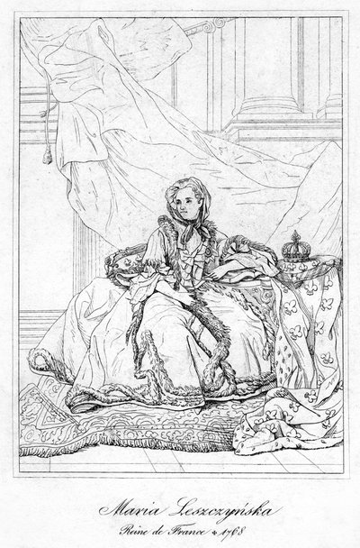 Maria Leszczynska, koningin-gemalin van Lodewijk XV van Frankrijk, ca. 17e eeuw door Unbekannt