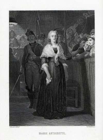 Marie Antoinette verlaat de Conventie na het vonnis, 1882 door Unbekannt