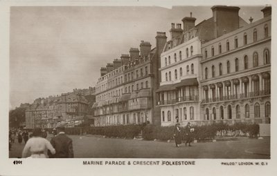 Marine Parade & Crescent Folkestone, eind 19e-begin 20e eeuw door Unbekannt