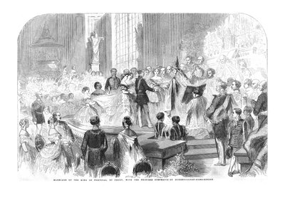 Huwelijk van de koning van Portugal, bij volmacht, met prinses Stephanie, 1858 door Unbekannt