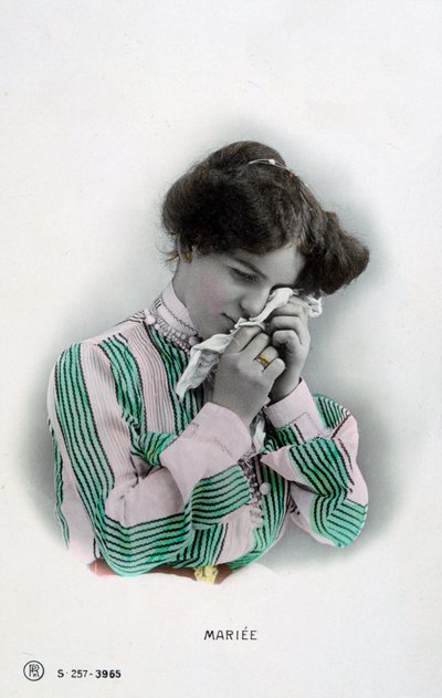 Getrouwd, vintage Franse ansichtkaart, ca. 1900 door Unbekannt