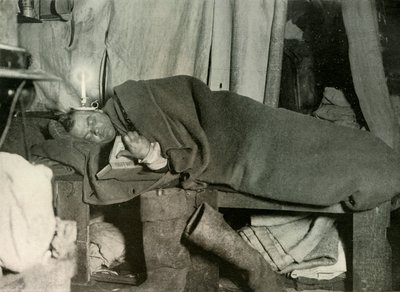 Marston in zijn bed, ca. 1908, 1909 door Unbekannt