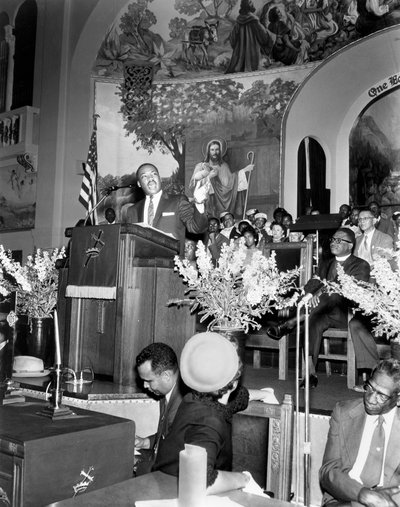 Martin Luther King Jr., Amerikaanse zwarte burgerrechtenactivist, ca. 1968 door Unbekannt