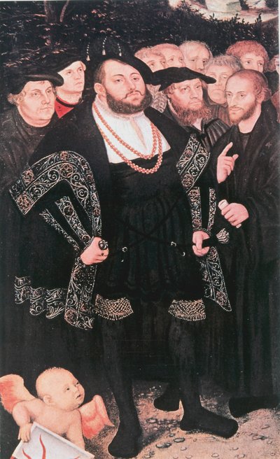 Maarten Luther met hervormers door Unbekannt