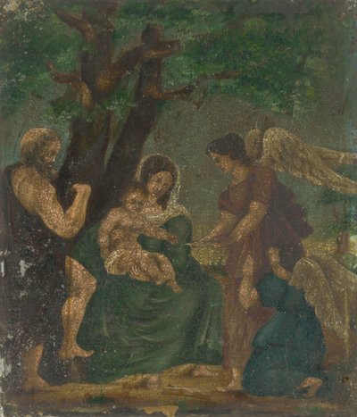 Maria met Kind tussen Engelen en Sint Johannes de Doper door Unbekannt