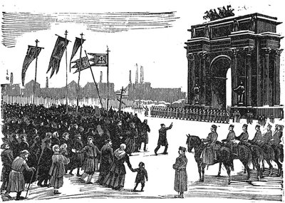 Bloedbad bij de Narva-poort in Sint-Petersburg, voor 1925 door Unbekannt
