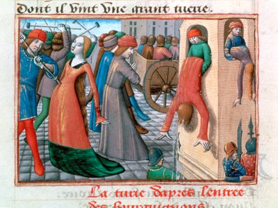 Bloedbad van de Armagnacs door de Bourguignons, Parijs, 1418, 1484 door Unbekannt
