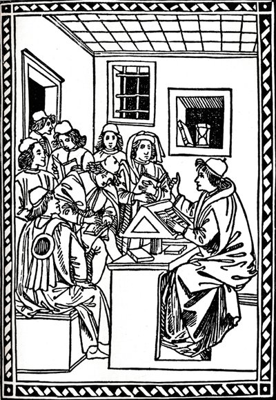 Meester met zijn Studenten. Christoforo Landino, 1492 door Unbekannt