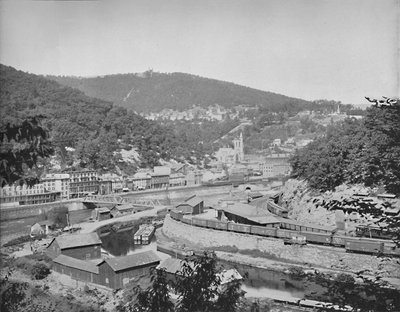 Mauch Chunk, Pennsylvania, met uitzicht op Mount Pisgah door Unbekannt