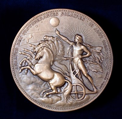 Medaille ter herdenking van Pierre Janssen en Norman Lockyer, Franse en Engelse astronomen, 1868 door Unbekannt