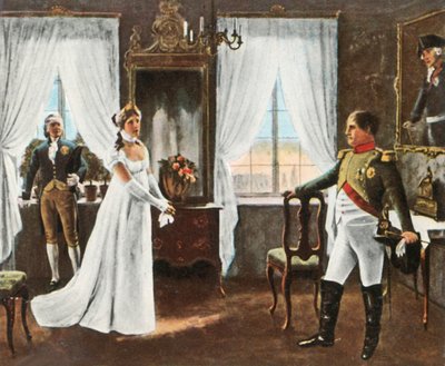Ontmoeting van koningin Louise en Napoleon I in Tilsit, 6 juli 1807, 1936 door Unbekannt