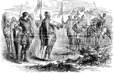 Ontmoeting van Stephen en Prins Hendrik in Wallingford, Oxfordshire, 1153 door Unbekannt