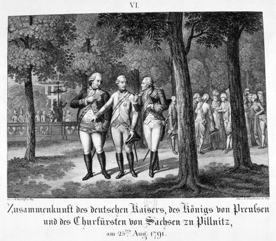 Ontmoeting met de Duitse keizer, 25 augustus, 1791, 19e eeuw door Unbekannt