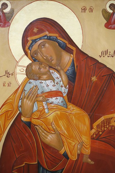 Melkitisch icoon: Maagd en Kind, Nazareth, Israël door Unbekannt