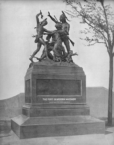 Gedenkteken van het Fort Dearborn Bloedbad, ca 1897 door Unbekannt