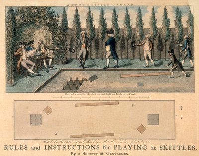 Mannen die kegelen, 1786 door Unbekannt