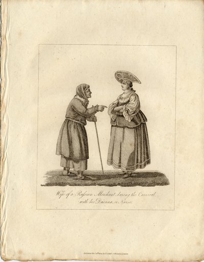 Koopmansvrouw Met Verpleegster Tijdens Fasching, 1833 door Unbekannt