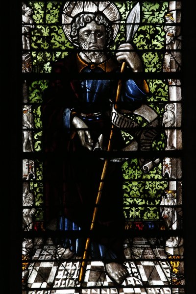 Metz kathedraal. Glas-in-loodraam door Thiebaut de Lixheim 1504. Apostel, Metz, Frankrijk door Unbekannt