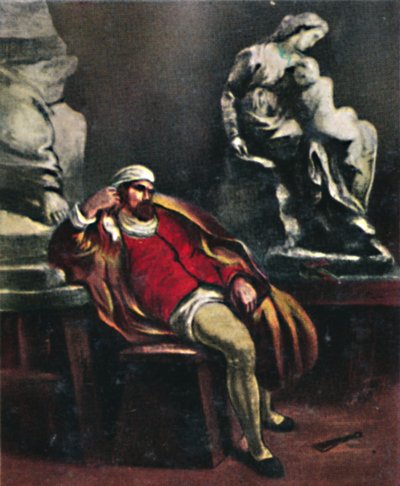 Michelangelo 1475-1564. - Schilderij van Delacroix, 1934 door Unbekannt