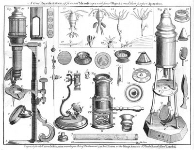 Microscopen en microscopische objecten, 1750 door Unbekannt