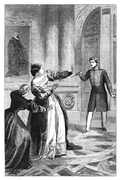 Miguel I van Portugal 1802-1860 valt zijn zus aan, c1895 door Unbekannt