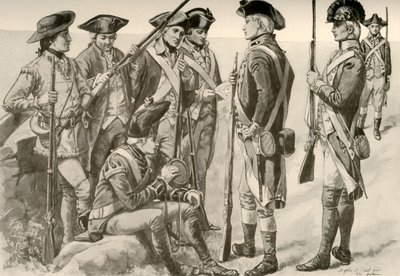 Militaire Uniformen in Amerika, ca. 1770, 1937 door Unbekannt