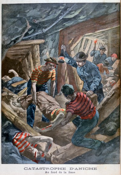 Mijninstorting, Aniche, Frankrijk, 1900 door Unbekannt