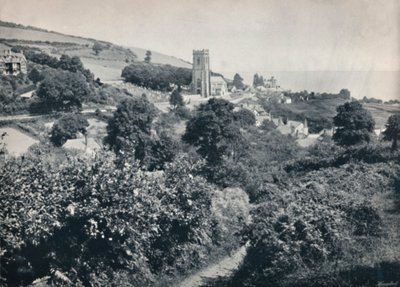 Minehead - Uitzicht op het Dorp en de Kerk door Unbekannt