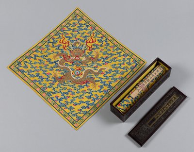 Vermenging van Helder en Troebel Water bij de Samenvloeiing van de Jing en Wei Rivieren, 1736-95 door Unbekannt